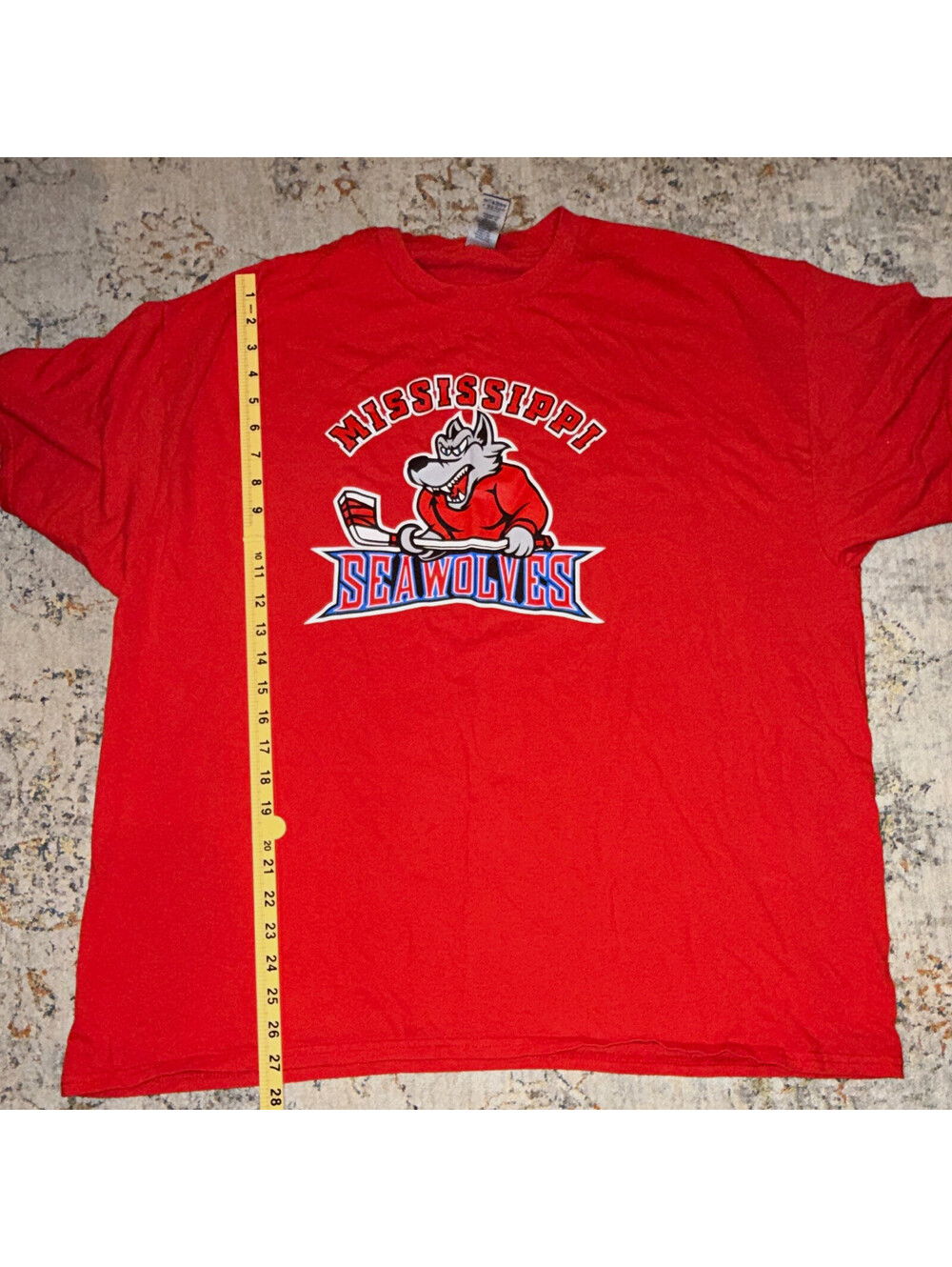 Gildan Heavy Cotton Mississippi Seawolves Graphic Red T-Shirt Shirt, 2XL A193
